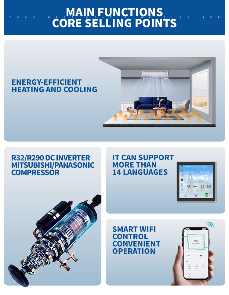 product-8KW-112KW Geothermal heat pump Ground source Water source heat pump for heating cooling dome